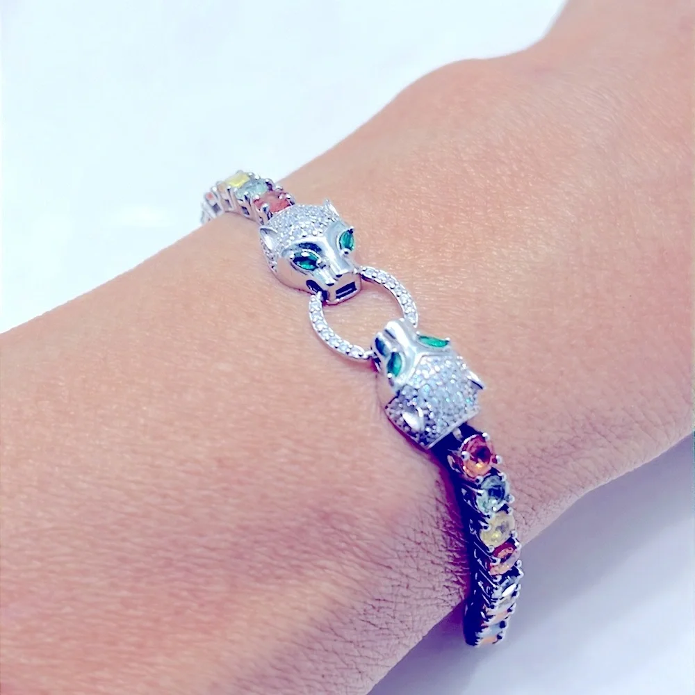 30x0.25ct Genuine Sapphires 14KGP Bracelet